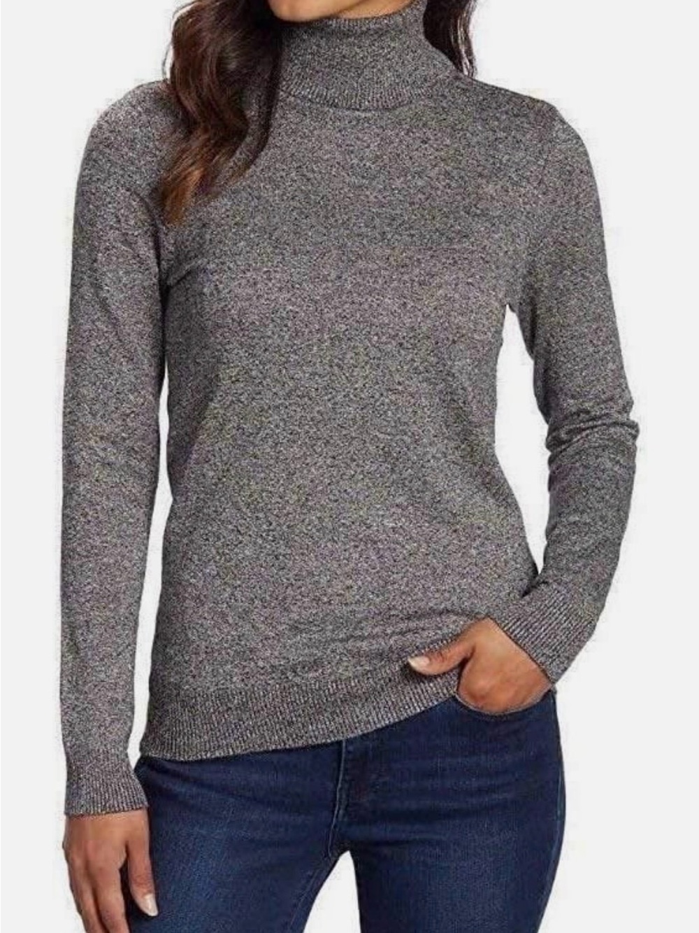 Andrew Marc Heather Gray Turtleneck Sweater
